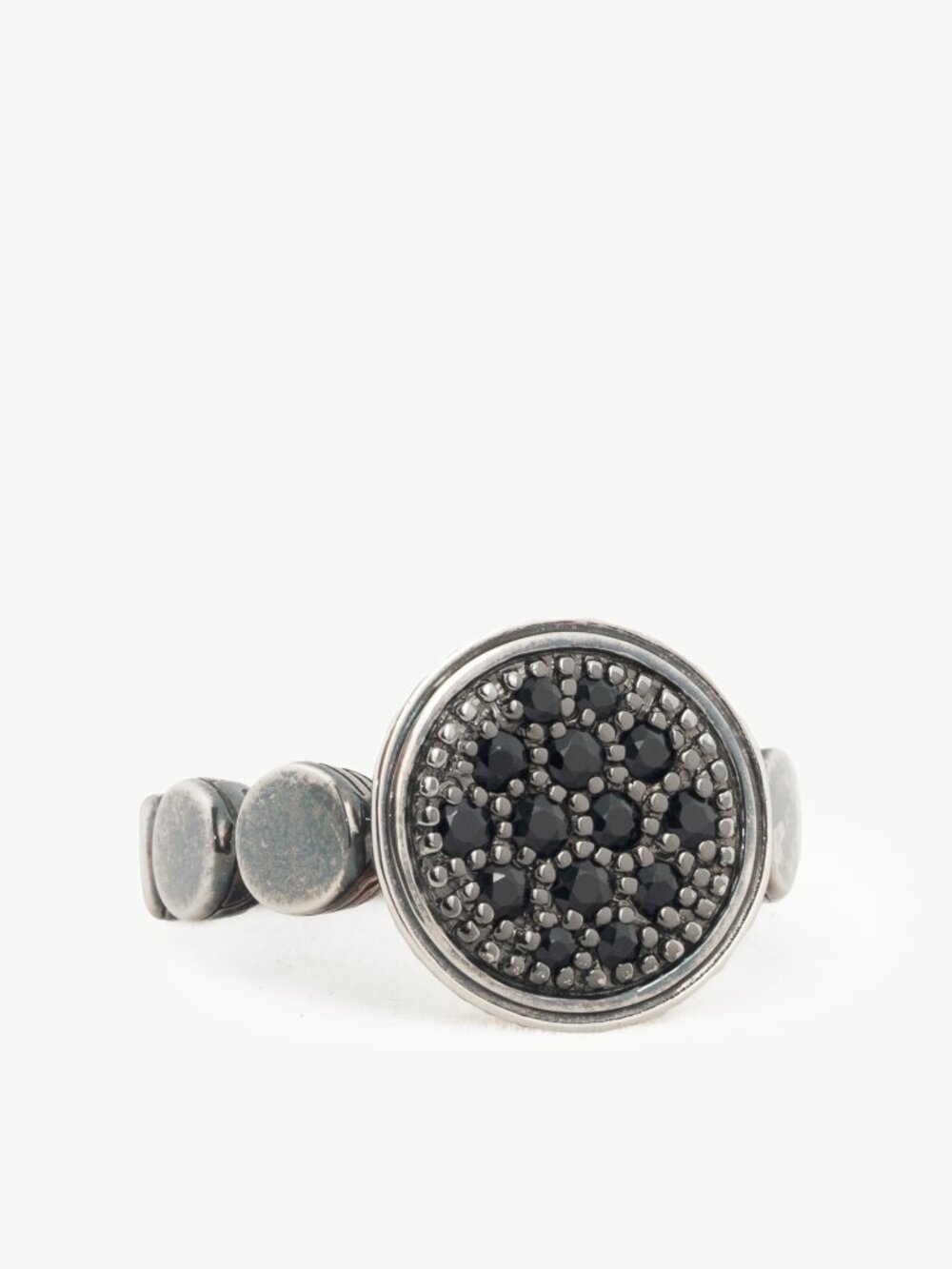 John Hardy Sterling Silver Round Black-Sapphire Ring
